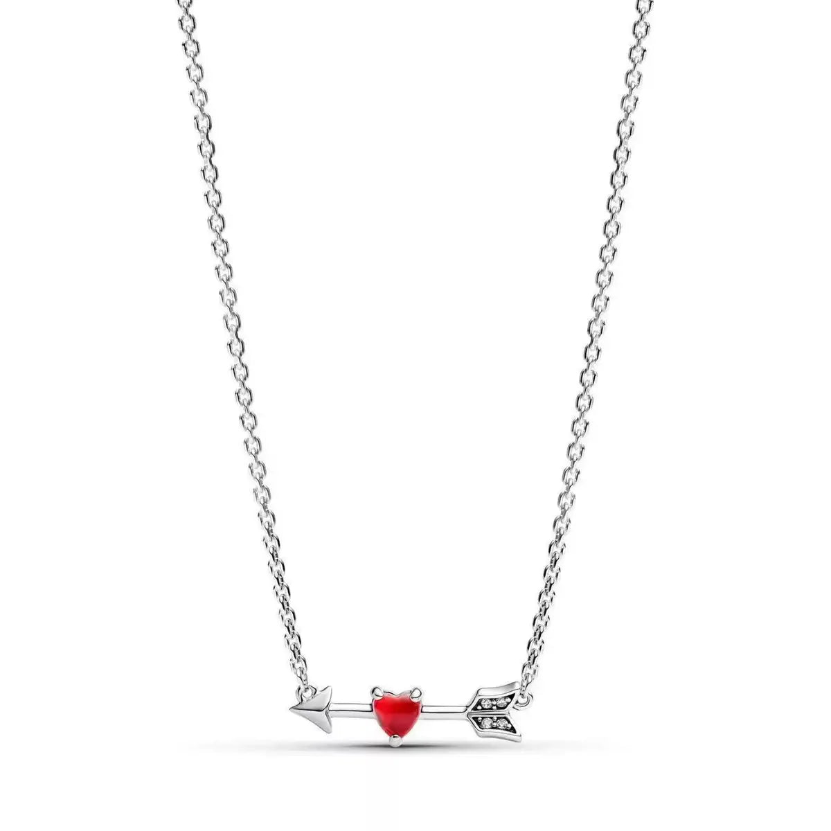 Silver heart pendant necklace with zircon circle design, featuring S925 silver, perfect for women's jewelry and DIY charm beads.