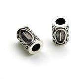 10Pcs/Lot Viking Rune Beads Alloy Tube Spacer Beads Hair Braid Beard Dreadlock Beads Knife Beads Pendant for DIY Jewelry Making