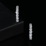 3.0 D color moissanite hoop earring in 925 sterling silver for women, wedding and party jewelry