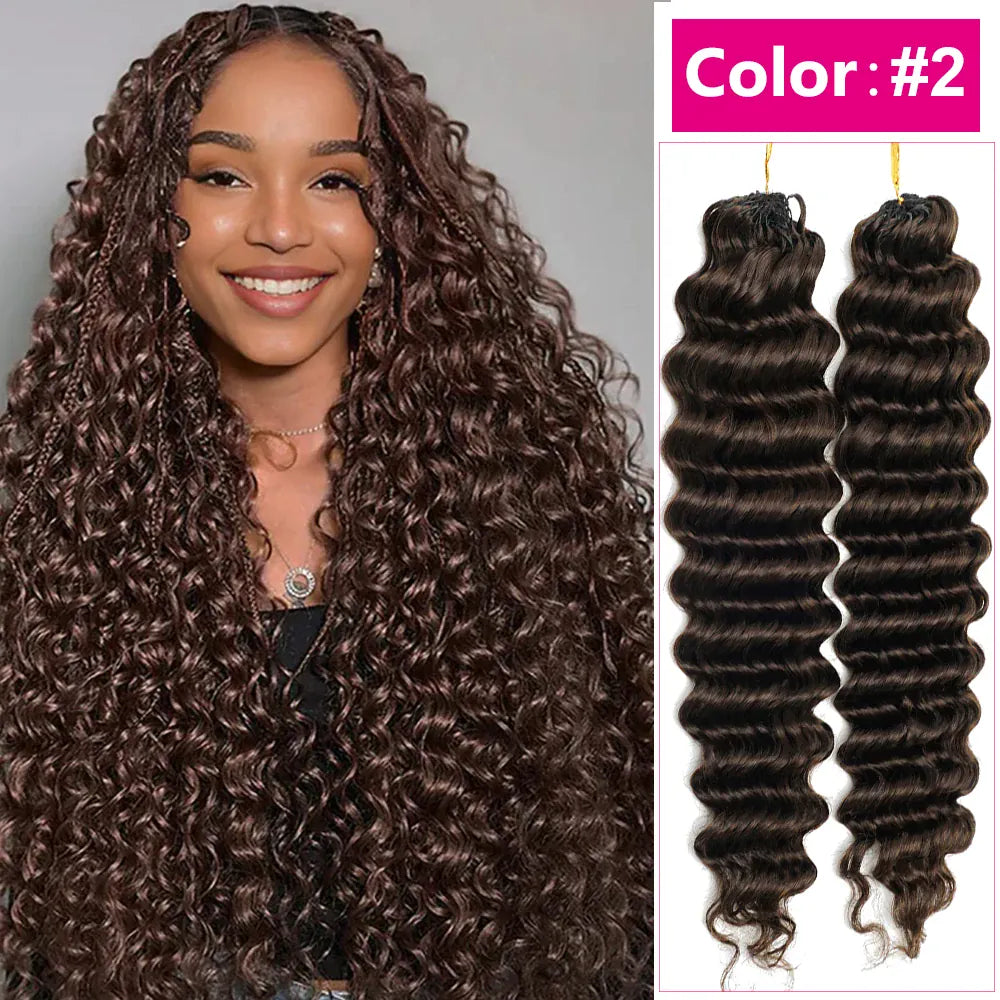 #27 Honey Blonde Miracle Knots Crochet Human Hair Deep Wave Feather Crochet Hair For Boho Braids Burmese Curly Crochet Hair Deep Wave Bundles 100% Human Hair Crochet Hair Extension Deep Curly Crochet Hair For Black Woman  #30