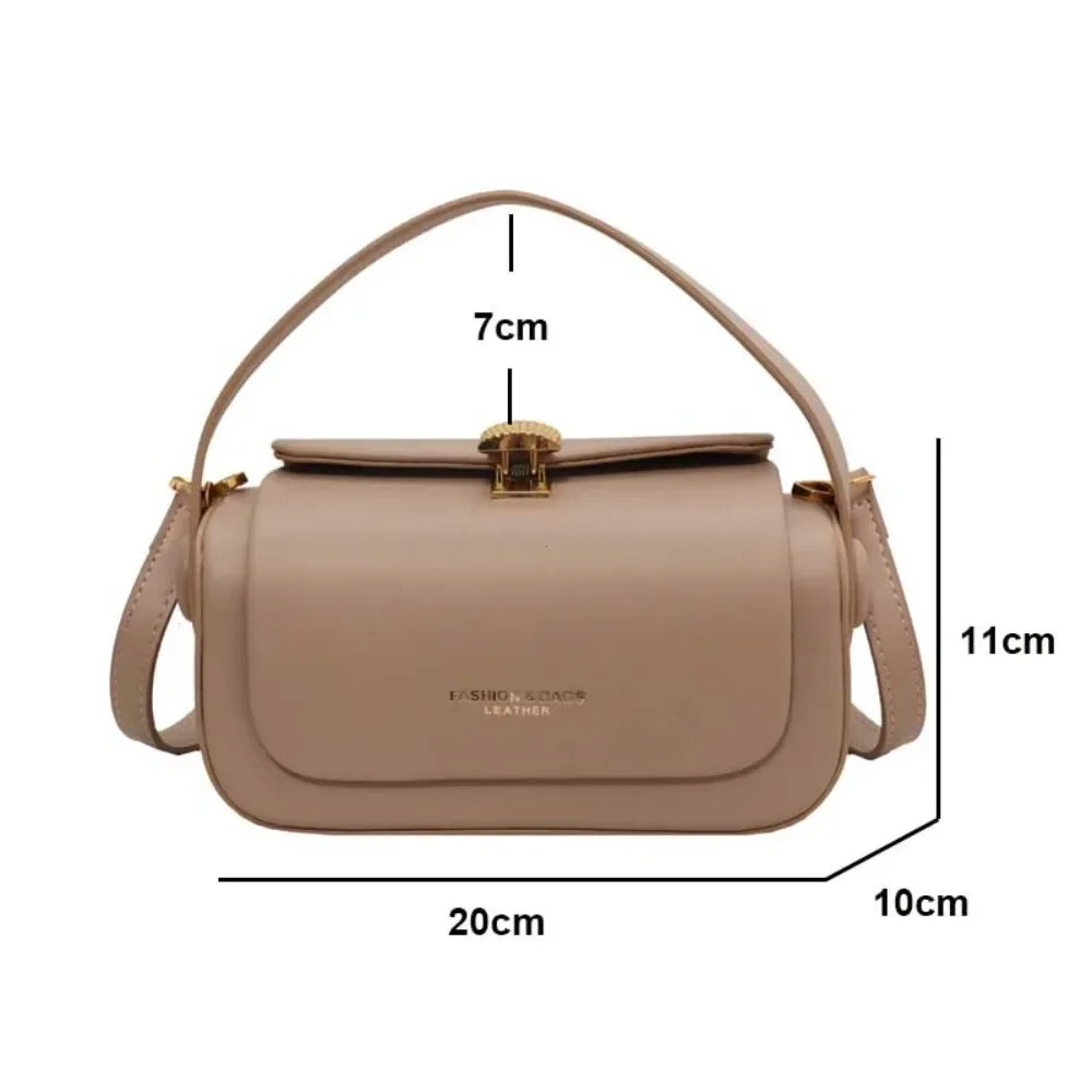 Black shoulder handbag with textured leather, square design, flap closure, versatile for women, large capacity, retro style.