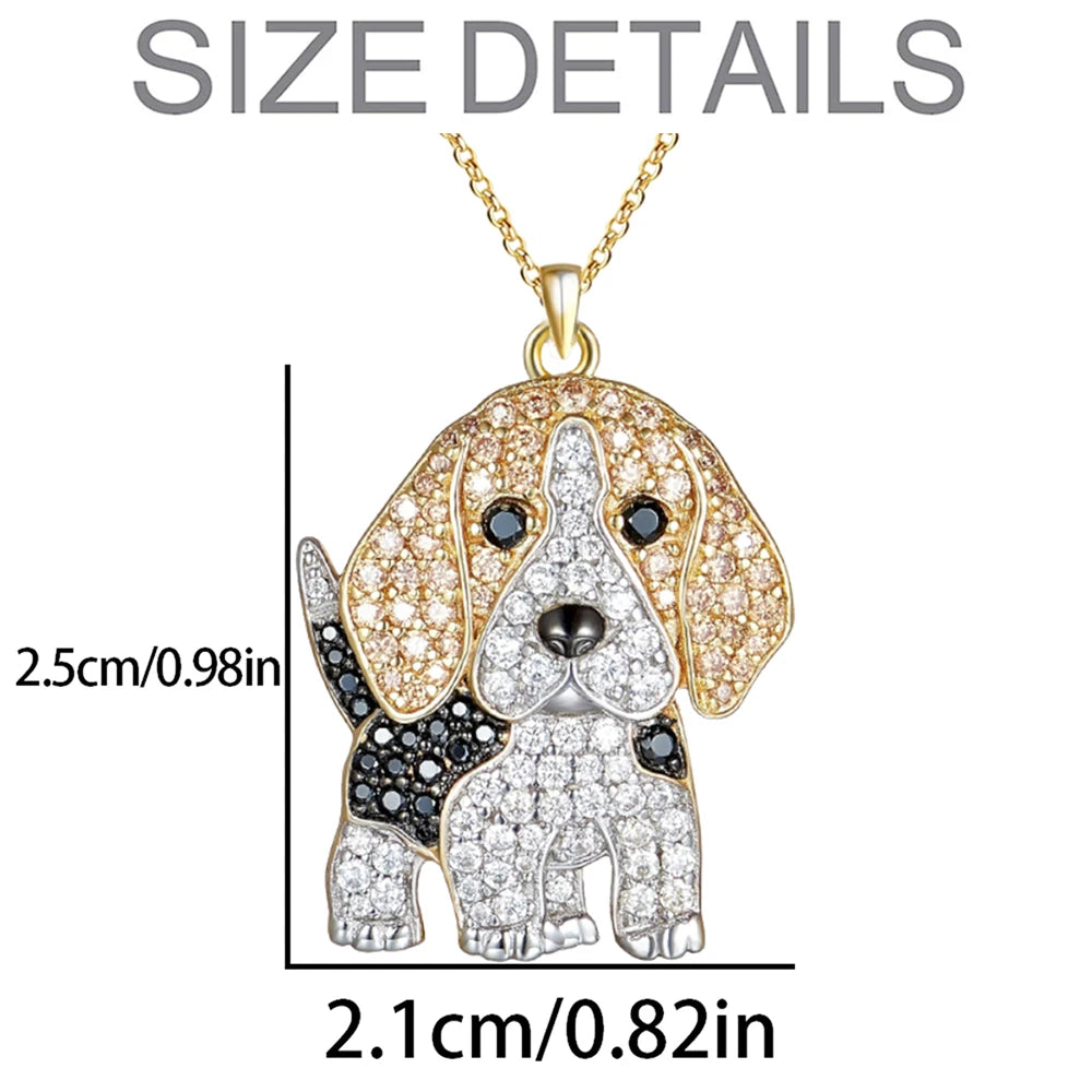 Cute beagle pendant necklace, elegant dog lover jewelry by HSF Marketplace