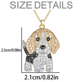Cute beagle pendant necklace, elegant dog lover jewelry by HSF Marketplace