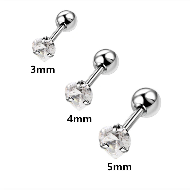 HSF Marketplace stainless steel heart stud earrings set for everyday wear