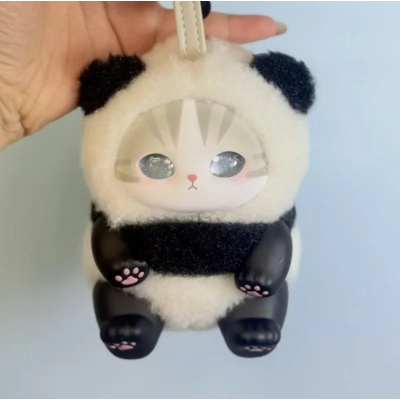 Mofusand Cat vinyl plush blind box keyring, cute cartoon animal mini collectible figure hanging ornament