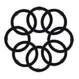 10Pcs/Bag Black Flocked Hair Ties Basic Elastic Hair Bands Soft No Damage Hair Rubber Ponytail Holders