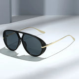 Oversized women's pilot sunglasses with double bridges, retro candy color gradient lenses, UV400 protection, stylish eyewear by HSF Marketplace.