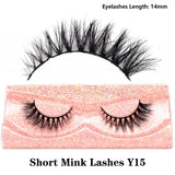 3D Mink Half Eye Lashes Natural Lightweight Short Fake Eyelashes Soft Fluffy Clear Band Strip Mink Lashes Extension