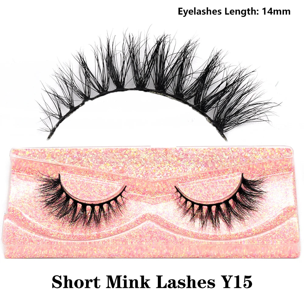 3D real mink false eyelashes with fluffy, wispy short clusters by HSF Marketplace