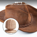 Tabletop Rattan Hat Rack for Hats Wigs Storage Display Stand Freestanding Durable Organizer for Home Office Restaurant Decor