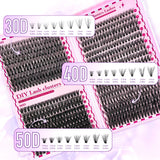 700PCS-30D/40D/50D 80D DIY Eyelash Extension Kit Mixed Length 9-16mm, D-Curl Eyelashes for DIY and Various Festive Celebrations