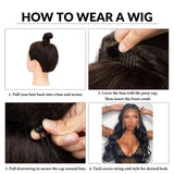 Body wave drawstring ponytail human hair extensions by HSF Marketplace, wrap-around clip-in ponytail piece
