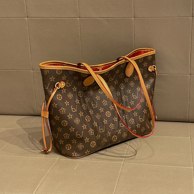 Elegant leather diaper bag by HSF Marketplace, stylish large-capacity crossbody tote with classic design and shoulder strap for women.