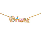 18K gold plated zircon pendant necklace by HSF Marketplace, delicate jewelry for women