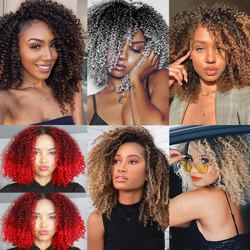 Wakego 12 Inch Marlybob Crochet Braids Afro Curly Short Passion Twist Marlybob Jerry Curl Crochet Hair Kinky Twist Braiding Hair