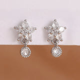Stainless steel star dangle earrings with sparkling zircon accents by HSF Marketplace