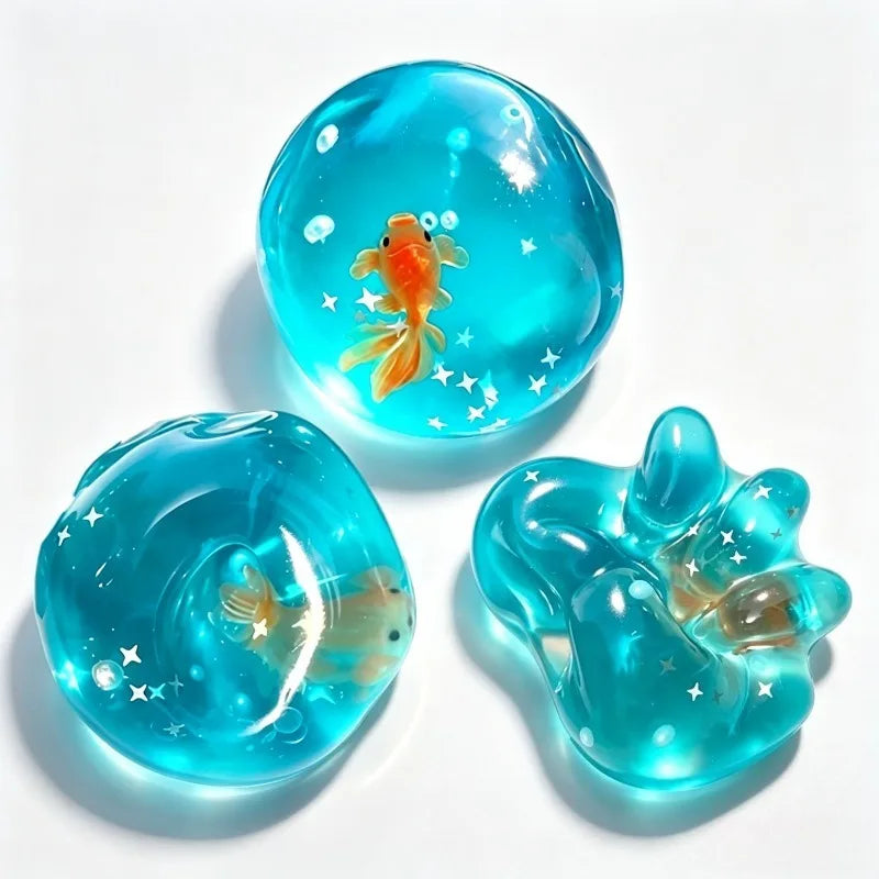 Ocean Goldfish Coconut Oil Moldable Stress Ball  Fidget Toy Soft Maltose Squeeze Toy Fun Anti-stress Sensory Toy for Adult Gifts