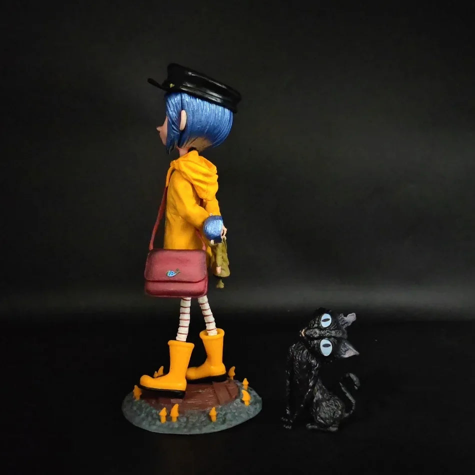 20cm Coraline Ghost Mom and Black Cat PVC anime figures displayed as desktop collectible ornaments by HSF Marketplace