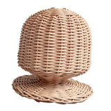 Tabletop Rattan Hat Rack for Hats Wigs Storage Display Stand Freestanding Durable Organizer for Home Office Restaurant Decor