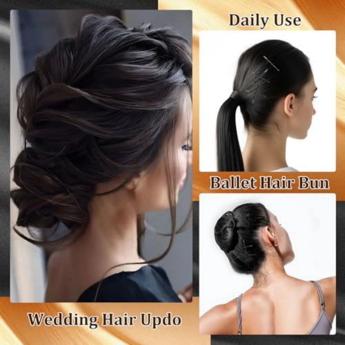 Rubber Band Hair Ties, Invisible Hair Nets Set, U-shaped Clips, Straight Clips, Boxed Rubber Bands, Hair Rings