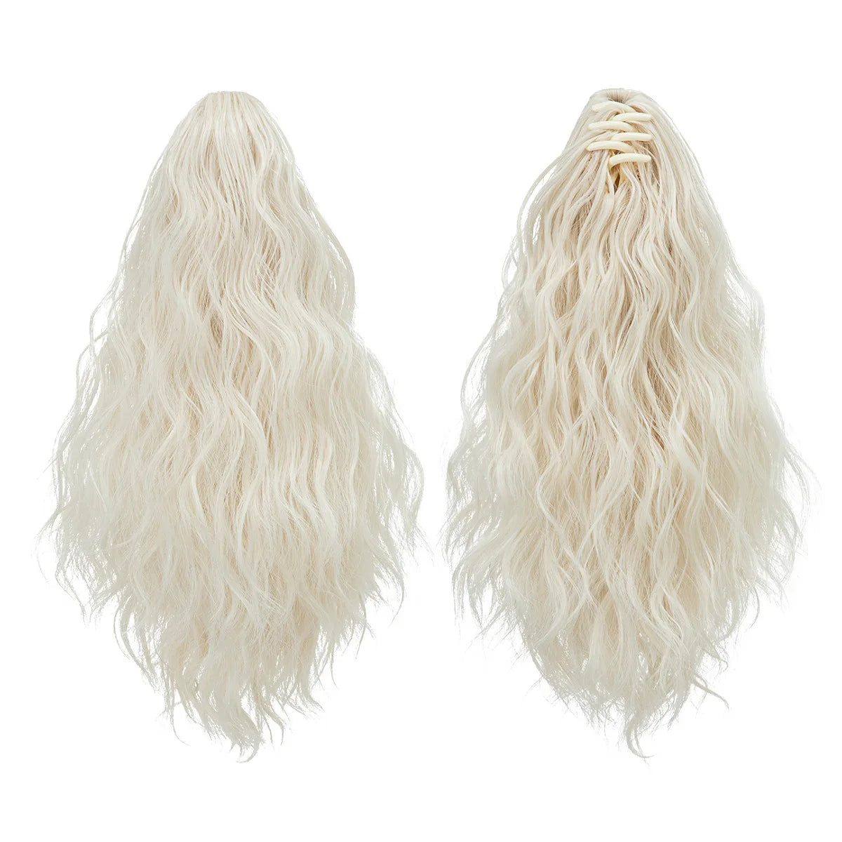 Cute curly ponytail extension with clip design, easy-to-wear synthetic hairpiece for everyday styling