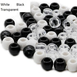 50pcs/Lot 12MM Transparent Resin Hair Beads 6mm Big Hole Dreadlock Beads For Braid Hair Cuff Accessories Metal Ring For Hair