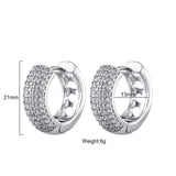 Elegant zirconia round huggie hoop earrings for women by HSF Marketplace, close-up view