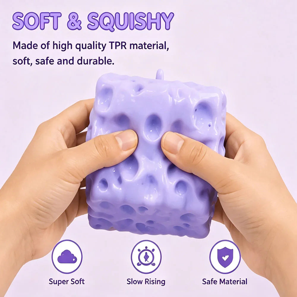 Viral jumbo blueberry cheese squishy sensory toy by HSF Marketplace for stress relief and fun