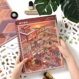 Kawaii 3D street view miniature scene sticker book for DIY fun by HSF Marketplace