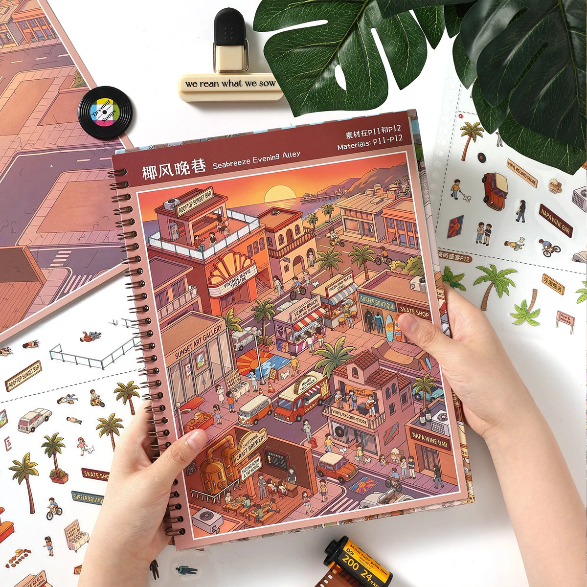 Kawaii 3D street view miniature scene sticker book for DIY fun by HSF Marketplace