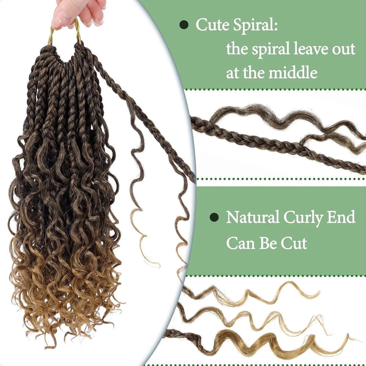 Goddess Box Braids Crochet Hair With Curly Ends 10 Inch Bohomian Box Braids Crochet Braids Synthetic Braiding Hair Extensions