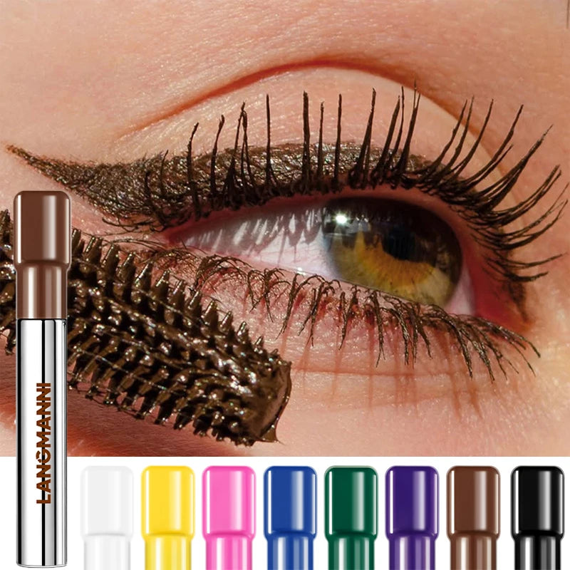 Green waterproof curling mascara for thick, long-lasting natural-looking eyelashes, Korean eye makeup cosmetics