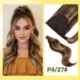 Yelo Ponytail Human Hair 14-18" Highlight Ponytail Extensions 100% Real Human Ponytail Hair Extensions 60g/Set For Women