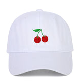 Embroidered cherry duckbill baseball soft top hat for women and men, outdoor sunshade and sun protection hat