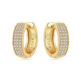 925 sterling silver 18K gold plated cherry blossom butterfly hoop earrings for women