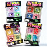Four mini NeeDoh Nice Ice Cube squishy sensory toys from HSF Marketplace, slow rebound stress relief fidget toys for kids and adults.