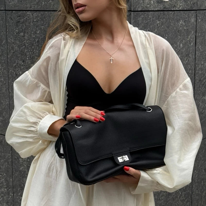 Women's luxury leather handbag by HSF Marketplace, large capacity soft travel bag with high-end texture and simple trendy design.