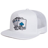 HSF Marketplace unisex poker card embroidery hip-hop net baseball cap with adjustable back and sun protection