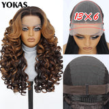 Latisha Lace Frontal Wigs 13x6 Synthetic High Temperature Fiber HD Lace Frontal Wigs 24 Inch Loose Curls Lace Wig For Afro Wome