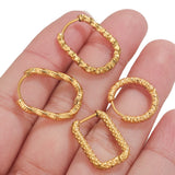 6-piece stainless steel textured hoop earrings for DIY jewelry making by HSF Marketplace
