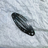 Silver geometric oval hair clips for stylish Y2K looks by HSF Marketplace