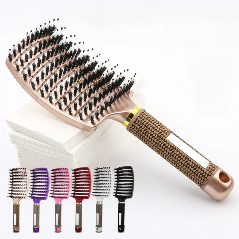 HAIRSOFLY detangling hair brush for wet curly hair with scalp massage bristles