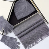 Knitted fur glove, hat and scarf set for winter wear in a coordinated design by HSF Marketplace