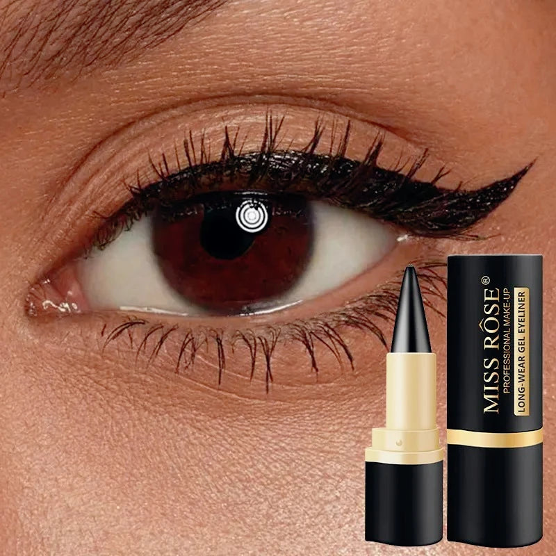 HSF waterproof matte gel eyeliner pencil in black, single-head design with rich pigment and smudge-proof finish