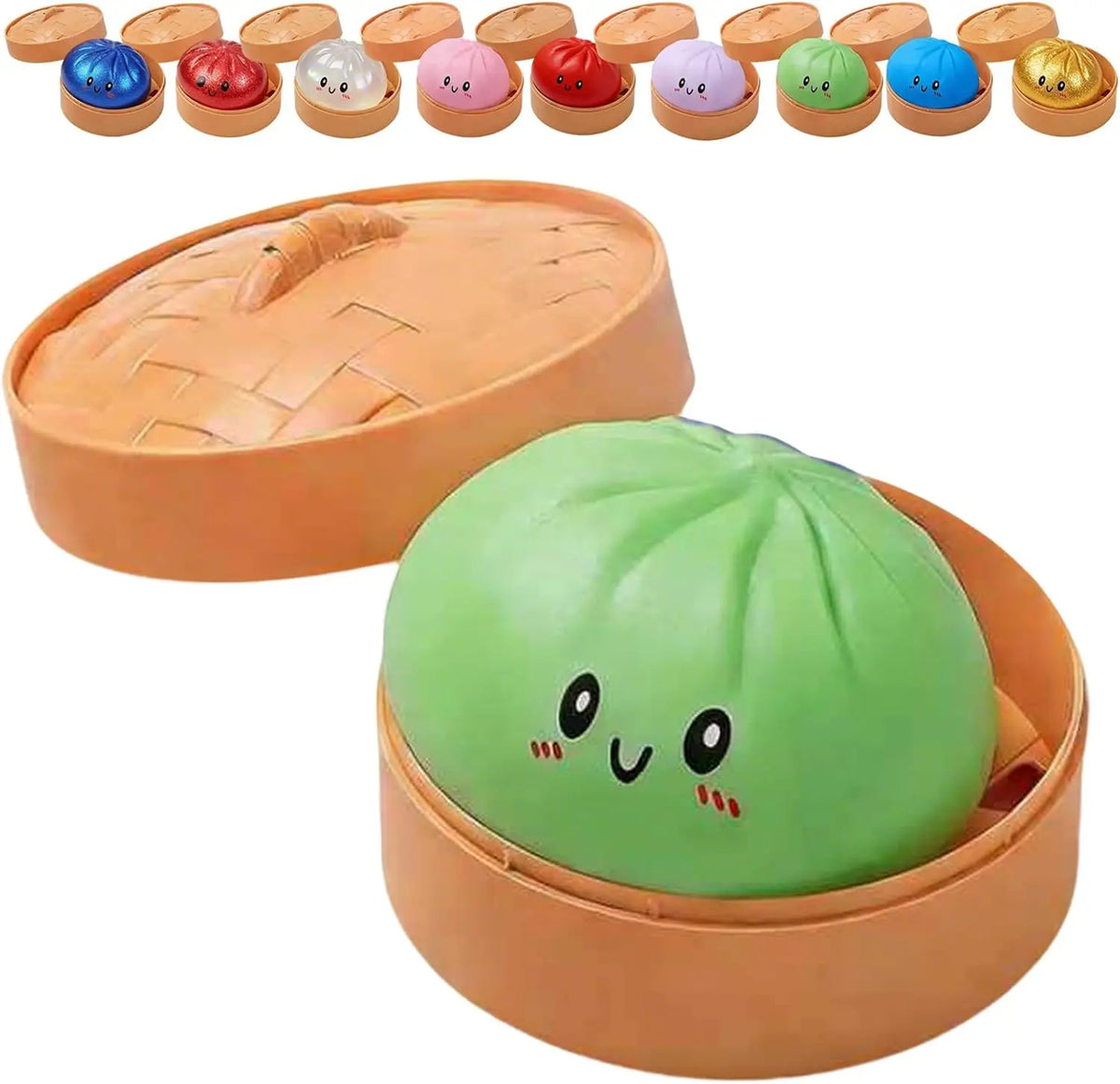 A2027Glitter Dumpling Glitter Dumpling Squishy with Box Dumplings Sensory Squeeze Toy for Stress Relief