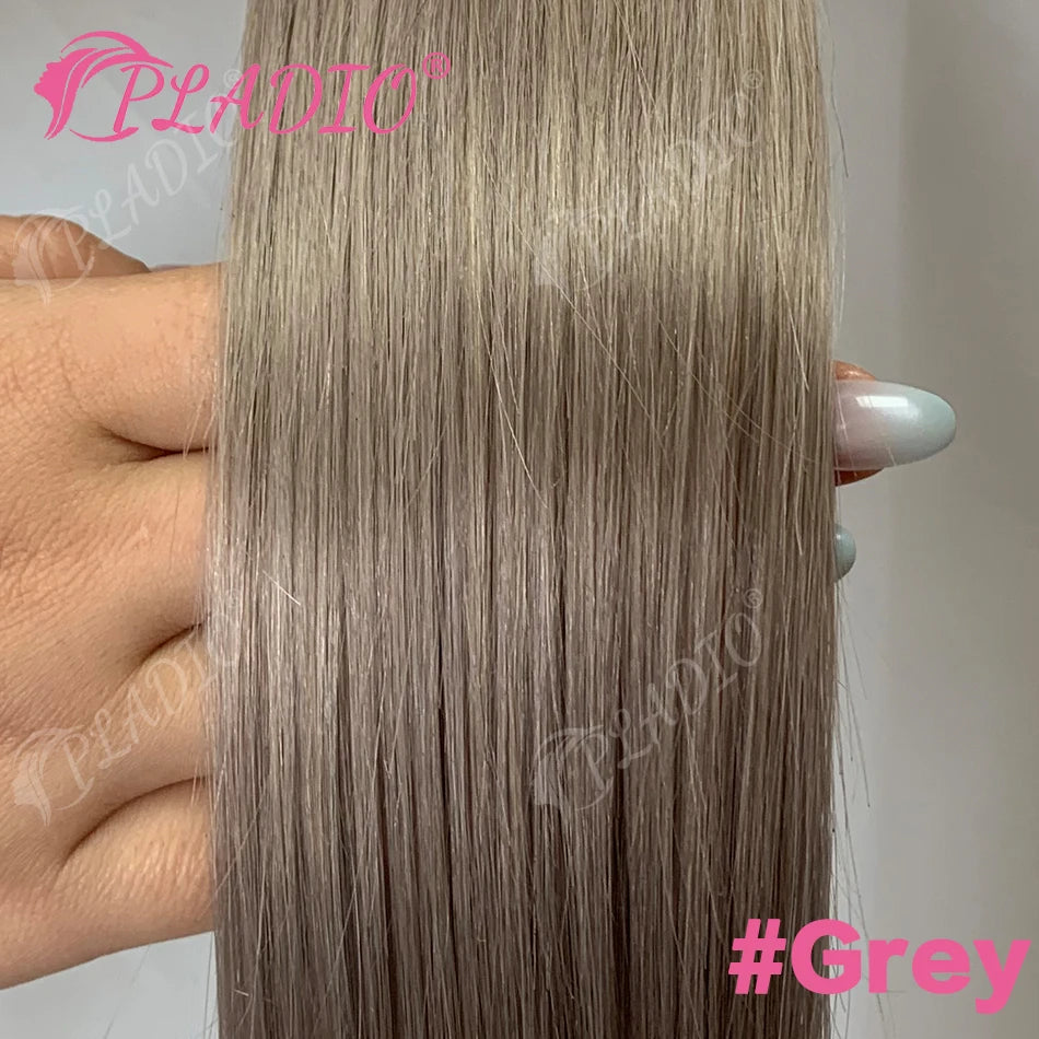Straight Brazilian Remy human hair wrap-around ponytail extension with clip-in attachment, 12–28 inches