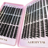 Faux Mink Eyelashes 540Cluster C Curled 9-16mm mixed natural 3D Russian strip eyelash extensions for makeup by HSF Marketplace