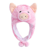 Women's HSF Marketplace plush 3D animal decorative winter hat with funny couple design and cozy ear flaps