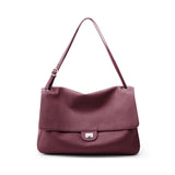 Women's luxury leather handbag with large capacity, soft wear-resistant texture, trendy travel design, and simple high-end style.