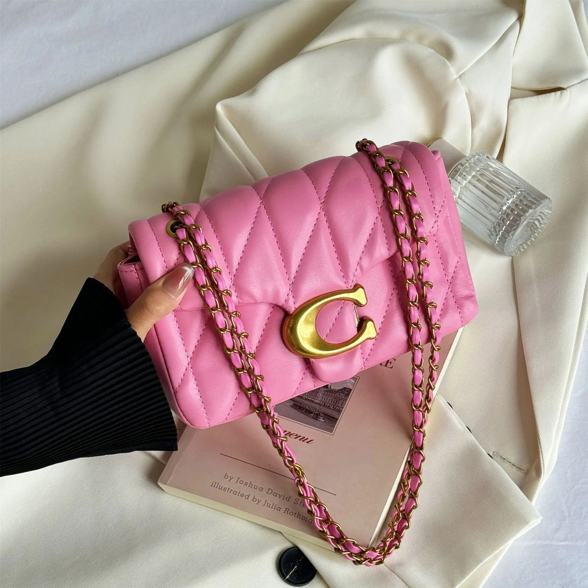 Handmade leather crossbody bag for women, stylish tote purse in a classic design